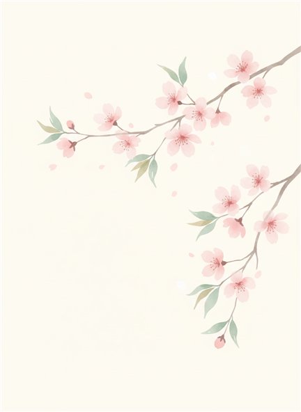 Cherry blossoms watercolor